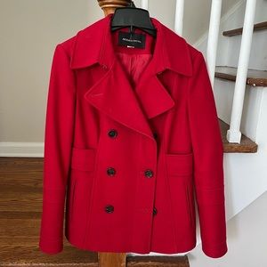 Red Wool Peacoat